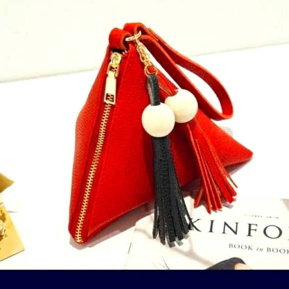 Handbags - Cute Triangle Wristlets Bags for Women - Red